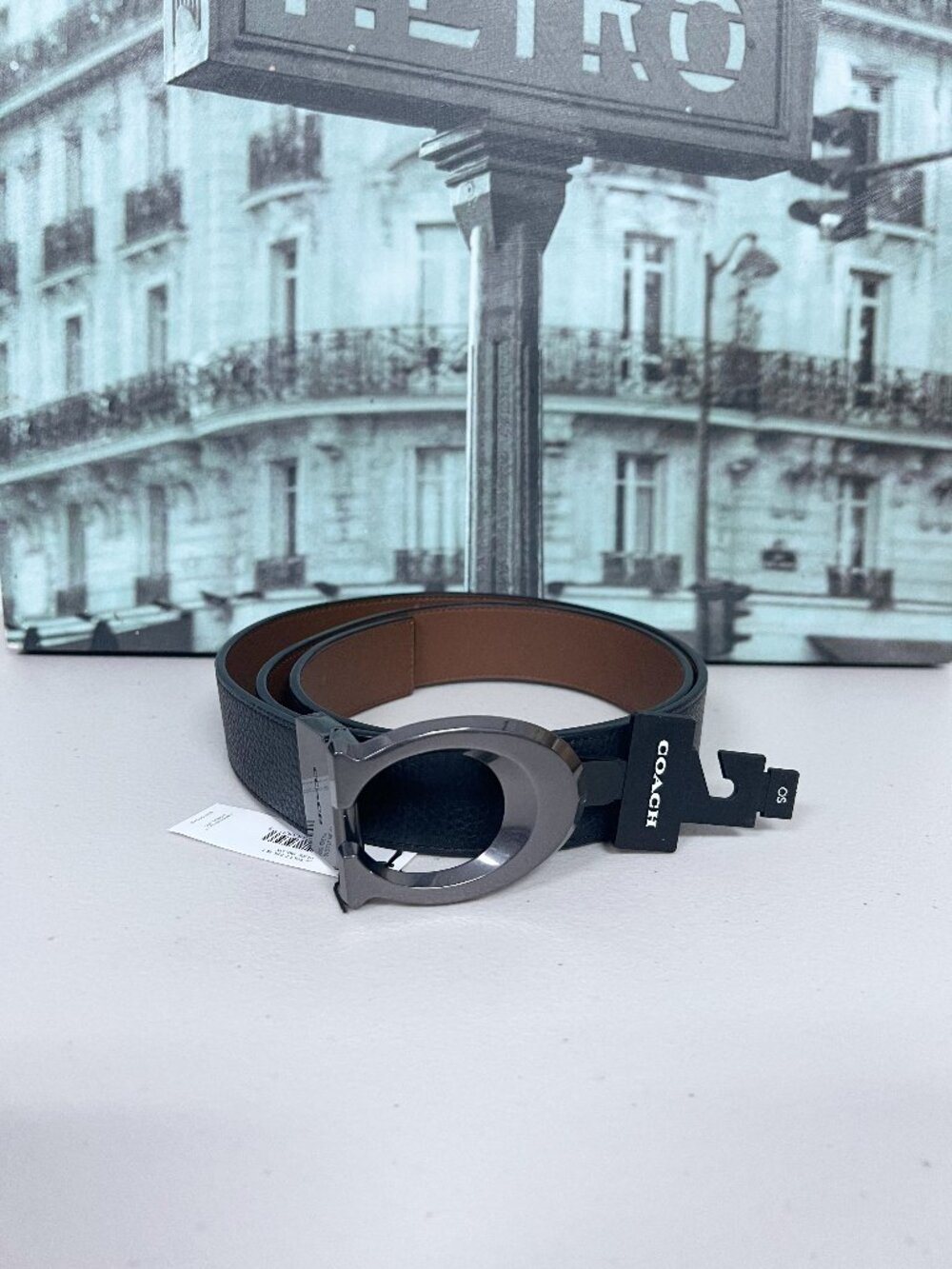 Coach 91305 Plaque Cut-To-Size Reversible Belt 38mm - Picture 5 of 7